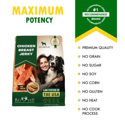 Show full view: Beloved Pets Chicken Breast Jerky Human Grade & Grain-Free Organic Chicken Jerky Dog Treats, 10.6-oz bag slide 7 of 10