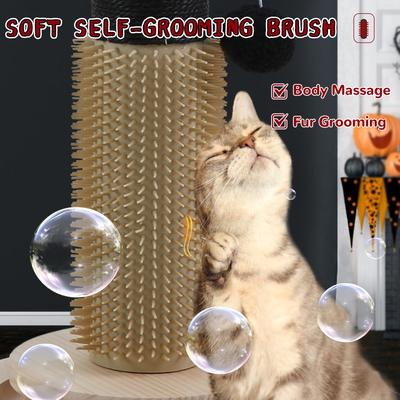 Show full view: KZLAA 45-in Sherpa Cat Scratching Post & Scratcher with Interactive Ball Toys & Self Groomer Brush, Black slide 3 of 7