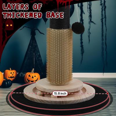 Show full view: KZLAA 45-in Sherpa Cat Scratching Post & Scratcher with Interactive Ball Toys & Self Groomer Brush, Black slide 4 of 7