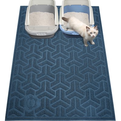 UPSKY UPSKY Waterproof & Extra Large Pretty Litters Cat Litter Trapping Mat, 35 x 47-in, Blue