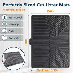 UPSKY Waterproof & Washable Cat Litter Trapping Mat, 31 x 24-in, Black slide 2 of 7