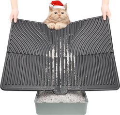 UPSKY Waterproof & Washable Cat Litter Trapping Mat, Black, 31 x 24-in