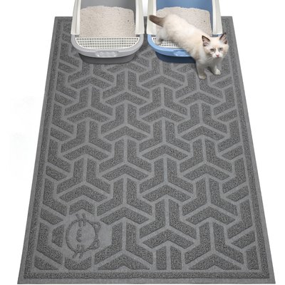 UPSKY UPSKY Waterproof & Extra Large Pretty Litters Cat Litter Trapping Mat, 35 x 47-in, Grey