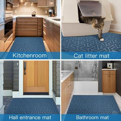Show full view: UPSKY Waterproof & Extra Large Pretty Litters Cat Litter Trapping Mat, 35 x 47-in, Blue slide 6 of 9
