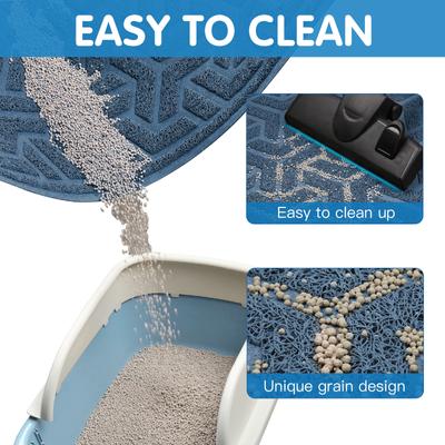 Show full view: UPSKY Waterproof & Extra Large Pretty Litters Cat Litter Trapping Mat, 35 x 47-in, Blue slide 4 of 9