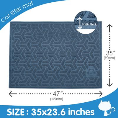 Show full view: UPSKY Waterproof & Extra Large Pretty Litters Cat Litter Trapping Mat, 35 x 47-in, Blue slide 2 of 9