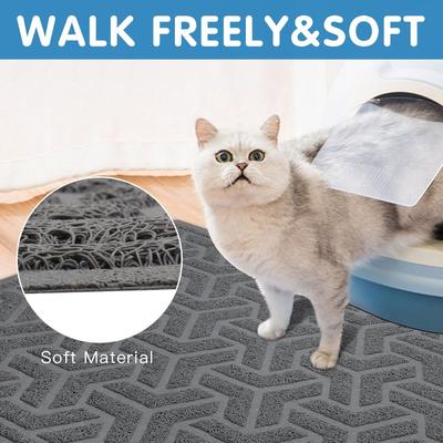 Show full view: UPSKY Waterproof & Extra Large Pretty Litters Cat Litter Trapping Mat, 35 x 47-in, Grey slide 8 of 10