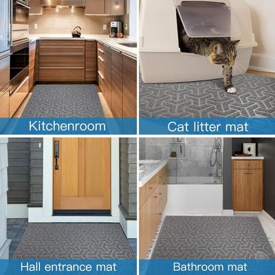 Show full view: UPSKY Waterproof & Extra Large Pretty Litters Cat Litter Trapping Mat, 35 x 47-in, Grey slide 7 of 10