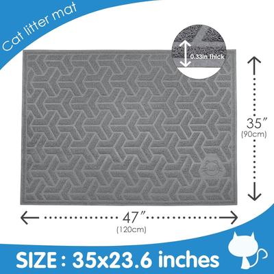 Show full view: UPSKY Waterproof & Extra Large Pretty Litters Cat Litter Trapping Mat, 35 x 47-in, Grey slide 3 of 10