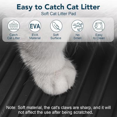 Show full view: UPSKY Waterproof & Washable Cat Litter Trapping Mat, Black, 31 x 24-in slide 6 of 8