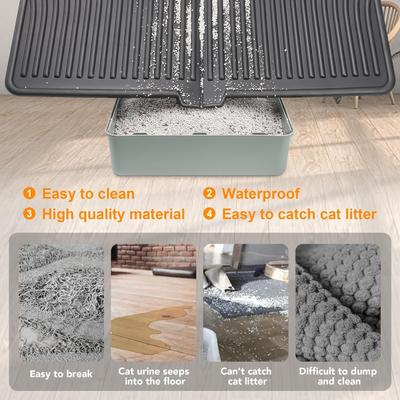 Show full view: UPSKY Waterproof & Washable Cat Litter Trapping Mat, Black, 31 x 24-in slide 4 of 8