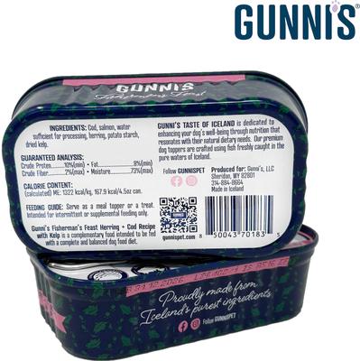 Show full view: Gunnis Taste of Iceland Herring & Cod Recipe with Kelp Wet Dog Food Topper, 4.5-oz can, case of 12 slide 3 of 5