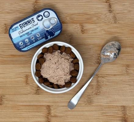 Show full view: Gunnis Taste of Iceland Arctic Char & Cod Liver Recipe Wet Cat Food Topper, 3-oz can, case of 17 slide 4 of 5