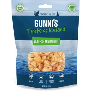 Gunnis Taste of Iceland Wolffish Mini Morsel Dehydrated Cat Treats, 1.5-oz bag