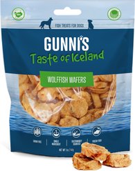 Gunnis Taste of Iceland Wolffish Wafers Dehydrated Dog Treats, 5-oz bag
