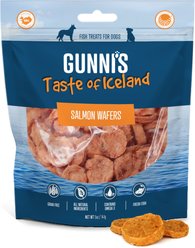 Gunnis Taste of Iceland Salmon Wafers Dehydrated Dog Treats, 5-oz bag