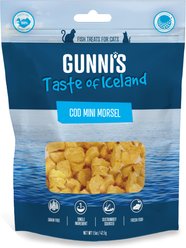 Gunnis Taste of Iceland Cod Mini Morsel Dehydrated Cat Treats, 1.5-oz bag