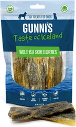 Gunnis Taste of Iceland Wolffish Skin Shorties Dehydrated Dog Treats, 2.5-oz bag