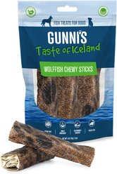 Gunnis Taste of Iceland Wolffish Skin Chewy Sticks Dehydrated Dog Treats, 3 count
