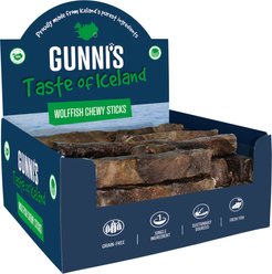 Gunnis Taste of Iceland Wolffish Skin 8-in Chewy Sticks Dog Natrual Chew Treats, 25 count
