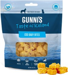 Gunnis Taste of Iceland Cod Baby Bites Dehydrated Dog Treats, 2.5-oz bag