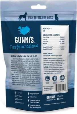 Show full view: Gunnis Taste of Iceland Cod Wafers Dehydrated Dog Treats, 5-oz bag slide 3 of 5