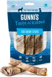 Gunnis Taste of Iceland Cod Skin Chewy Sticks Dehydrated Dog Treats, 3 count