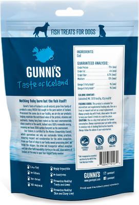 Show full view: Gunnis Taste of Iceland Cod Skin Shorties Dehydrated Dog Treats, 2.5-oz bag slide 3 of 5