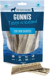 Gunnis Taste of Iceland Cod Skin Shorties Dehydrated Dog Treats, 2.5-oz bag