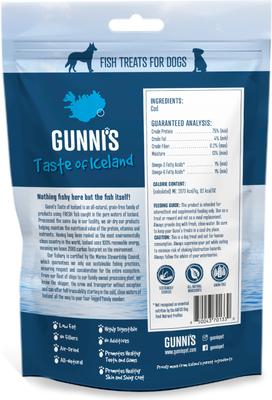 Show full view: Gunnis Taste of Iceland Cod Skin Chewy Sticks Dehydrated Dog Treats, 3 count slide 3 of 4