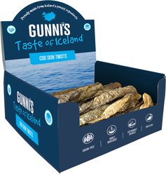Gunnis Taste of Iceland Cod Skin Twists Dog Natural Chew Treats, 50 count