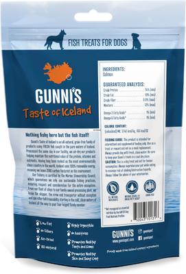 Show full view: Gunnis Taste of Iceland Salmon Skin Shorties Dehydrated Dog Treats, 2-oz bag slide 3 of 5