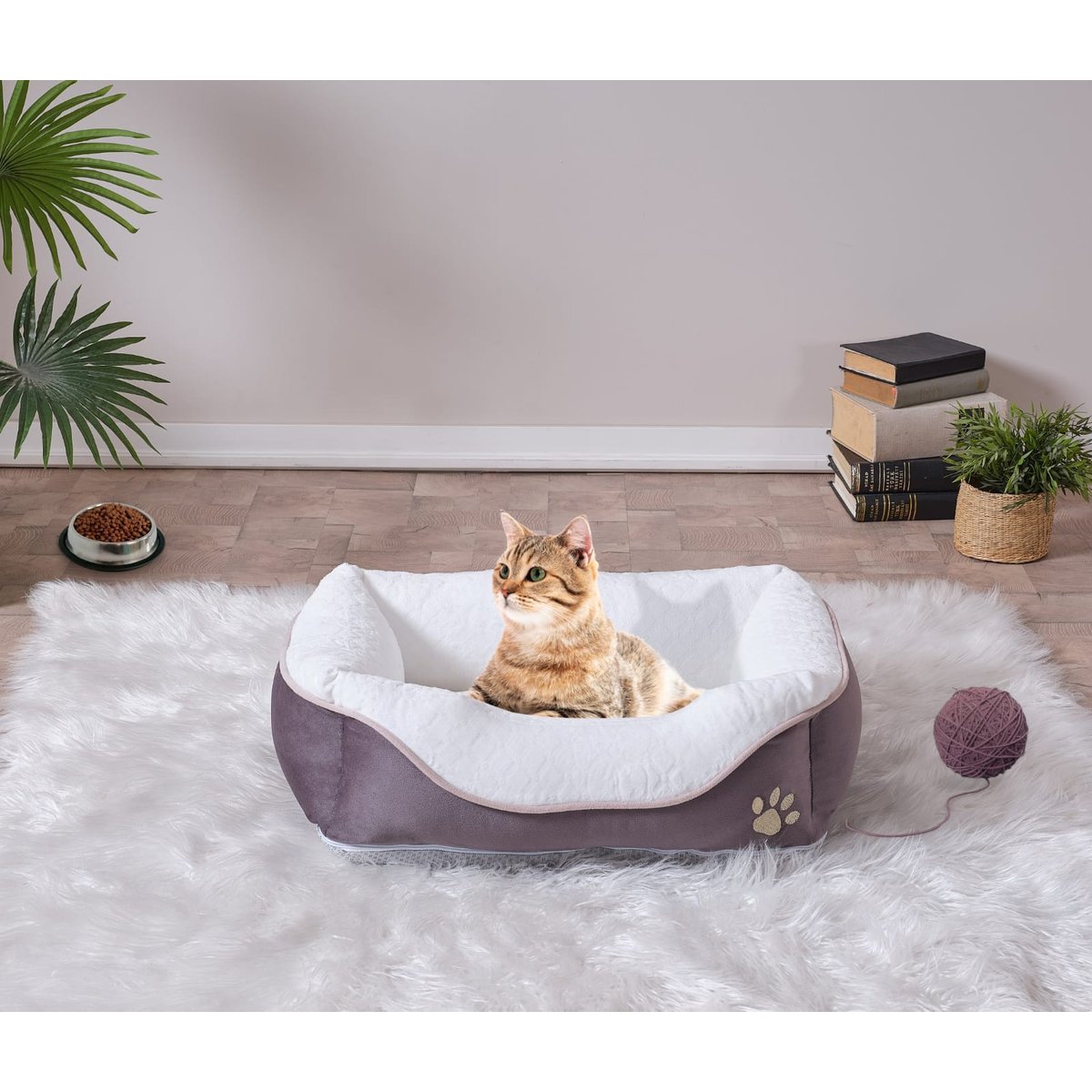 HOMLUX Cozy Indoor Dog & Cat Bed with Removable Washable Cover, Anthracite