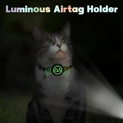 Show full view: Supet Airtag Cat Collar with Soft Padding, Rainbow, Small: 7 to 9-in neck, 0.51-in wide slide 5 of 8