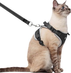 Supet Cat Harness & Leash, Black, Small: 13.5 to 15.5-in chest