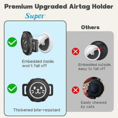 Show full view: Supet Airtag Cat Collar with Soft Padding, Rainbow, Small: 7 to 9-in neck, 0.51-in wide slide 8 of 8