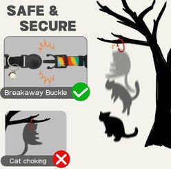 Supet Airtag Cat Collar with Soft Padding, Rainbow, Medium: 9 to 13-in neck, 0.51-in wide slide 2 of 8