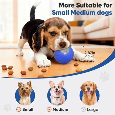Show full view: Petbobi Interactive Rechargeable Automatic Bouncing Treat Dispensing Ball Dog Toy, Blue slide 7 of 7