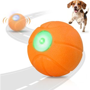 PETBOBI Basketball Design Ultra Durable Foam Rechargeable Vibrating Chew  Ball Dog Toy, Orange - Chewy.com