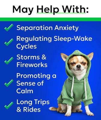 Show full view: Bark&Spark Hemp Bacon Flavored Soft Chew Anxiety & Stress Relief Treats Calming Support Supplement for Dogs, 60 count slide 6 of 9