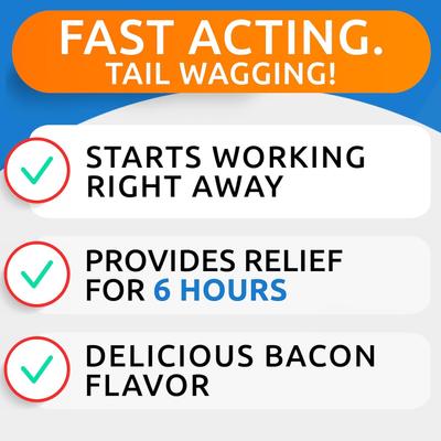 Show full view: Bark&Spark Hemp Bacon Flavored Soft Chew Anxiety & Stress Relief Treats Calming Support Supplement for Dogs, 180 count slide 4 of 9