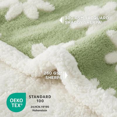 Show full view: Lesure Waterproof Calming Double-Sided Jacquard Shag & Soft Sherpa Fleece Furniture Protector Dog & Cat Blanket, Green, Small slide 5 of 11