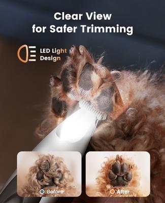 Show full view: OneIsAll FC11 Low-Noise Dog Paw Trimmer with LED Light, 5.64-oz each slide 3 of 9