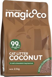 Magicoco Ultra-Strength Clumping Coconut Cat Litter for Multi-Cat Households, 5-lb bag