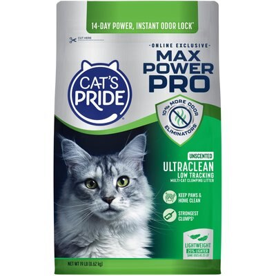 Cat's Pride Cat's Pride Max Power PRO Online Exclusive UltraClean Low Tracking Unscented Multi-Cat Clumping Litter, 19-lb bag