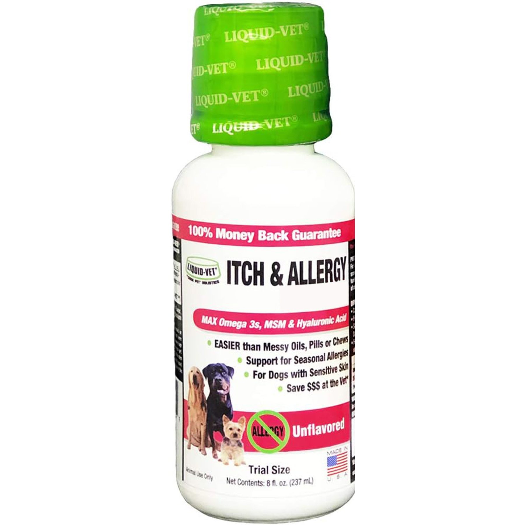 Liquid-Vet K9 Itch & Allergy Relief Unflavored Liquid Supplement for Dogs, 8-fl oz