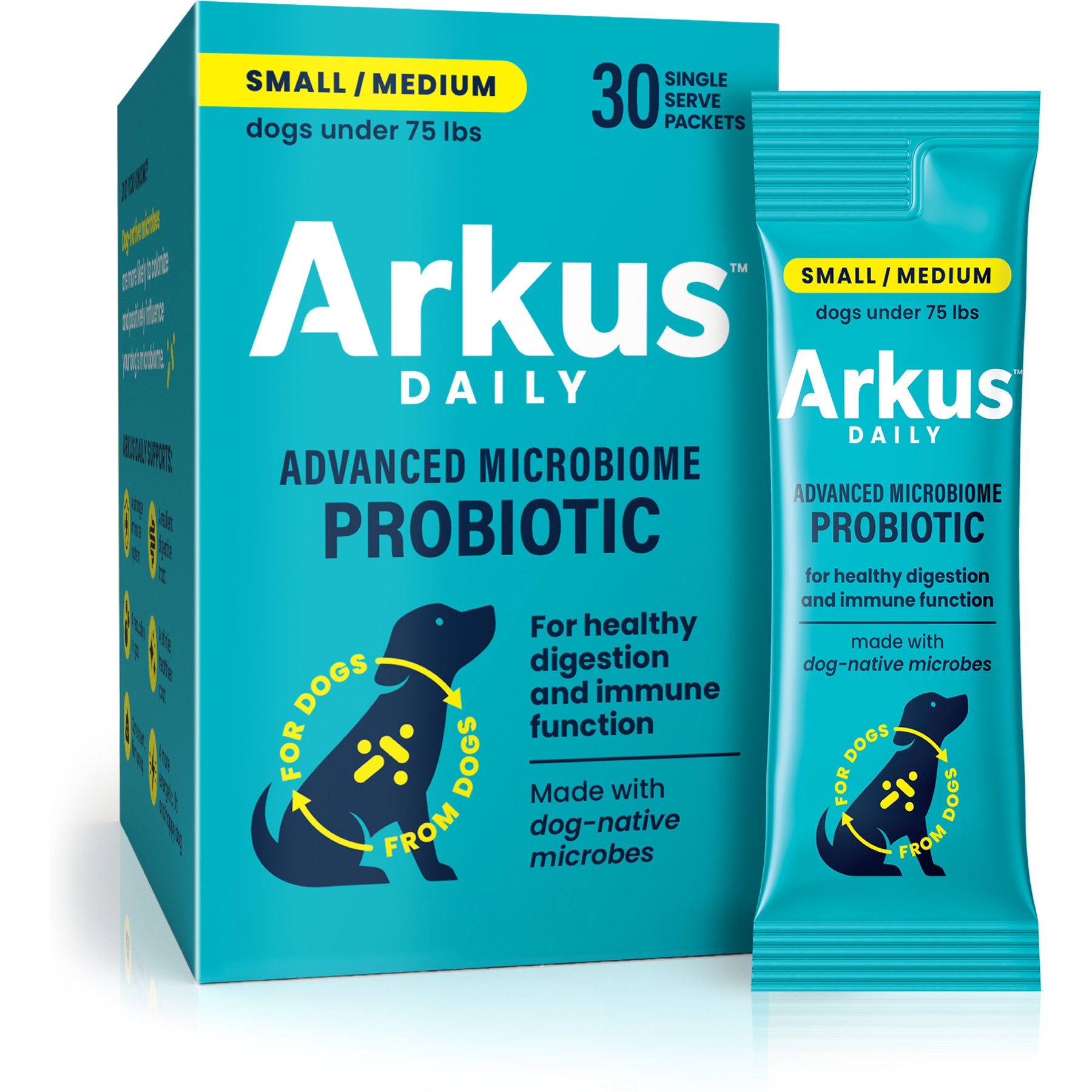 Arkus Daily Small/Medium Probiotic Digestive Dog Health Supplement, 0.8-oz jar