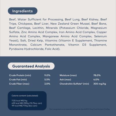 Show full view: ZIWI Peak Beef Recipe Canned Dog Food, 6-oz can, case of 12 slide 6 of 11