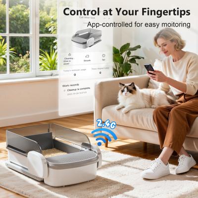 Show full view: Casfuy Automatic Self-Cleaning Cat Litter Box with Deodorizing Tablet slide 4 of 8