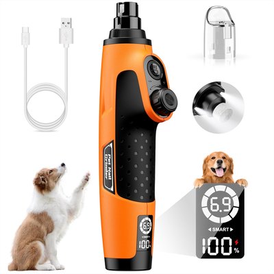 Bousnic Bousnic Smart 6-Speed Quiet Cat & Dog Nail Grinder, Orange